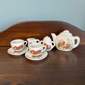 Little Bear’s Picnic Tea Service Set - Miniature Ceramic Tea Set